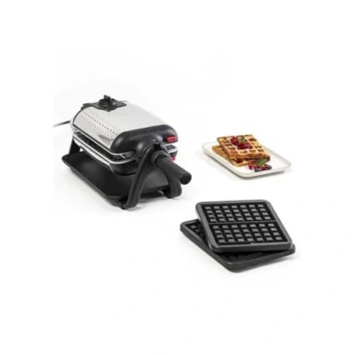 Image de Tefal Gaufrier semi professionnel, 1200 W, Thermostat réglable, Voyant lumineux, Poignée rotative et rabattable, Résultat parfait, Nettoyage facile, King Size WM756D12