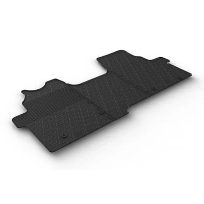 Image de Set Tapis de Caoutchouc Compatible avec Ford Transit Custom Furgon 2023 (Boîte Manuelle, siège/Banquette) (G Profil 3 pièces + Clips Montage), Noir