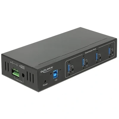 Image de DeLock External Industry Hub 4 x USB 3.0 Type A with 15 kV ESD protection Concentrateur (hub) SuperSpeed fixation…
