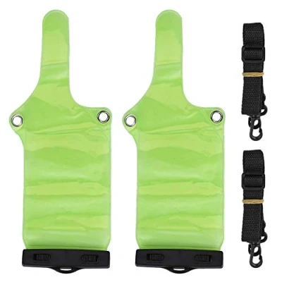 Image de Denash Housse de Pluie étanche Portable Universelle pour Talkie walkie UV5R / UV82 BF 888S, Poche Radio avec lanière, en PVC Transparent (2 pièces)