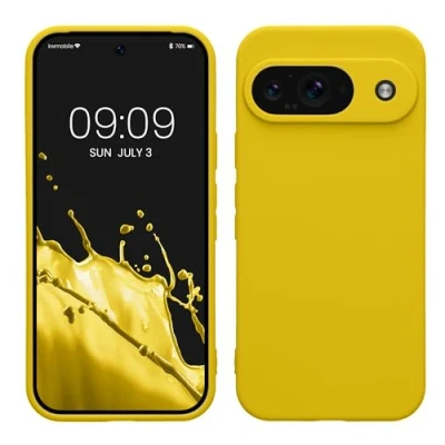 Image de kwmobile Housse Compatible avec Google Pixel 9 Coque de téléphone en TPU Protection Appareil Photo Jaune radieux
