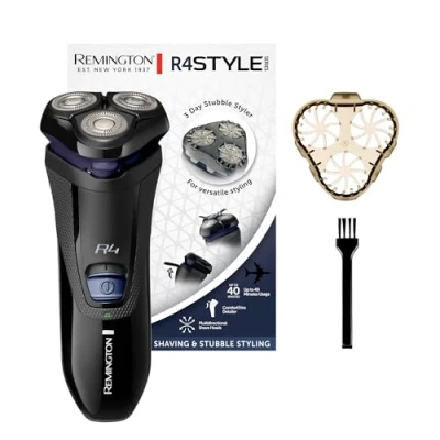 Image de Remington Rasoir Électrique [Rasage à Sec et Humide] R4 (Utilisation sans Fil, Têtes Rotatives 360, Tondeuse Précision Rétractable Comforttrim + Guide Coupe Barbe 3 Jours, Ergonomique) R4002