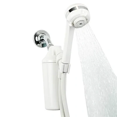 Image de Aquasana, système de filtre à eau douche, débit maximal avec baguette portative, plus 90% du chlore, carbone et KDF, adoucit la peau les cheveux, AQ 4105