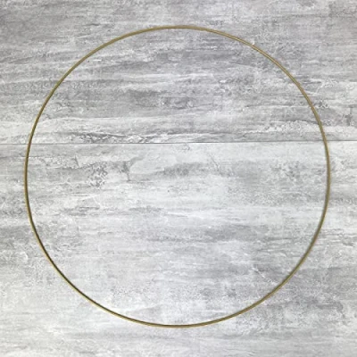 Image de Lealoo Grand Cercle métallique doré Ancien, diam. 60 cm pour Abat Jour, Anneau epoxy Or Attrape rêves