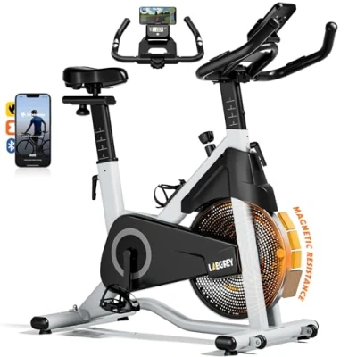 Image de LABGREY Vélo d&#039;Appartement, de Fitness et d&#039;Exercice d&#039;Intérieur, Résistance Magnétique Ajustable, Compatible avec KINOMAP ZWIFT, Écran LCD Silencieux pour Entraînement Cardio à la Maison