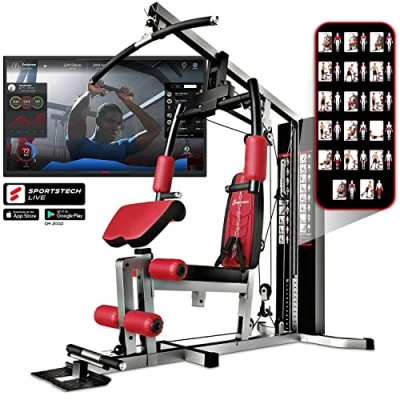 Image de SPORTSTECH Station De Musculation HGX100 Fitness, Equipement Sport Multifonction 30 Exercices Possibles L.184 x l.130,6 202 cm 128 kg
