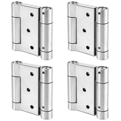 Image de QWORK® 4 pièces Charnières À Ressort, 76mm, en Acier Inoxydable 304 Double Action pour Portes Battante Charnière Fermeture Automatique, chargéà ressort porte de café et saloon