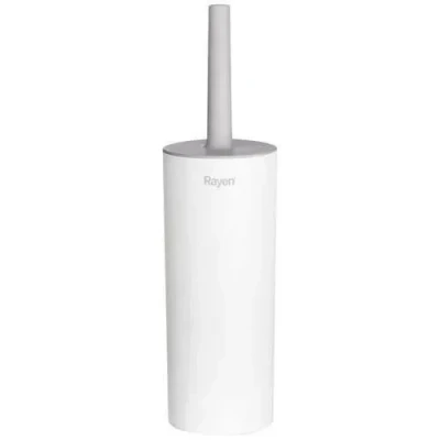 Image de Rayen WC Brosse avec Couvercle Nettoyage Efficace Douce Touch 37 x 9,2 cm Blanc