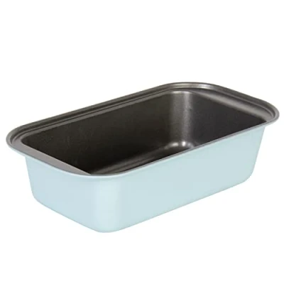Image de wenco Mini moule à gâteau royal de qualité supérieure 14,4 x 8,4 4 cm Dimensions intérieures (longueur extérieure : 18 cm) Revêtement antiadhésif Acier au carbone Turquoise clair