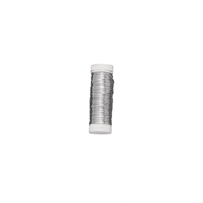 Image de Rayher Bobine de fil cuivre, couleur argent, ø 0,25 mm, longueur 100m, extensible, multi usage, art floral, objets décoratifs, bijoux 2403600