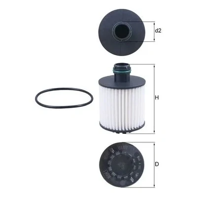 Image de MAHLE ORIGINAL OX 1171D Filtre à huile Cartouche filtrante FIAT: 500X, Doblo II Van / Break, Tipo 3/5 portes, ALFA ROMEO: MiTo