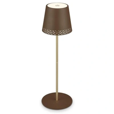 Image de BRILONER Lampe de table LED rechargeable Montage 2 en 1, gradation progressive, tactile, lumière mobile, extérieure, sans fil, brun or