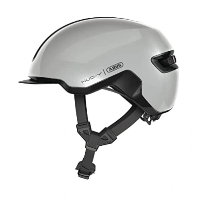 Image de ABUS Urban Helm HUD Y à LED arrière magnétique rechargeable &amp; fermeture casque de vélo cool pour usage quotidien hommes et femmes