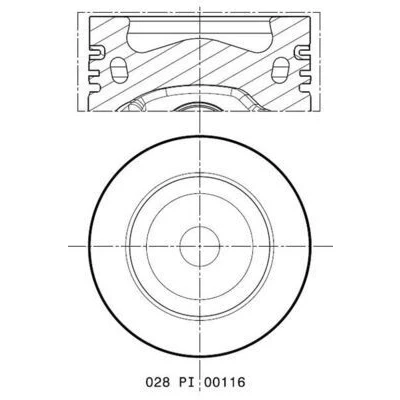 Image de Piston MAHLE ORIGINAL 028 PI 00116 002