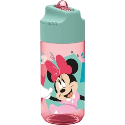 Image de p:os 35607 Gourde Disney Minnie Mouse pour Enfants, Bouteille d&#039;eau avec Paille intégrée, contenance env. 360 ML, Anti Fuite, l&#039;école, Le Sport et Les Loisirs, 35607, Multicolor