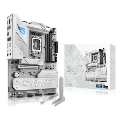 Image de ASUS ROG Strix B860 A Gaming WiFi, Carte mère ATX, prête pour PC avec IA avancée, 14 + 1 2 Niveaux de Puissance, DDR5, PCIe 5.0, Quatre emplacements M.2, WiFi 7, AI Networking II, Aura Sync RGB