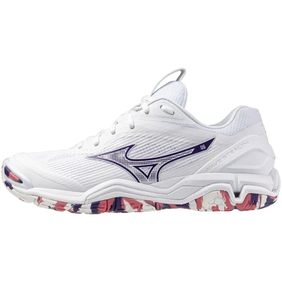 Image de Mizuno WAVE STEALTH 6 Chaussures De Handball Blanc/VioletIndigo/CamelliaRos Femme Taille 41
