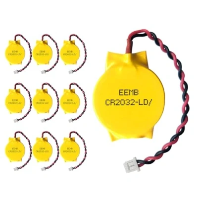 Image de EEMB 10x Batterie avec étiquette de Solvant au Lithium cr2032 Non Remplaçable Certifiée UL (CR2032 LD)