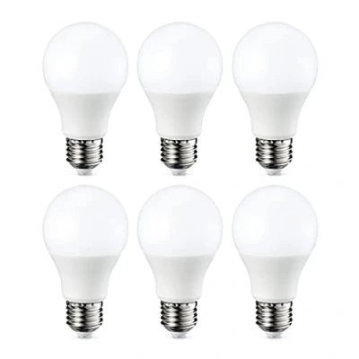 Image de Amazon Basics Ampoule LED E27 A60 avec culot à vis, 9W (équivalent incandescente 60W), blanc chaud, dimmable Lot de 6