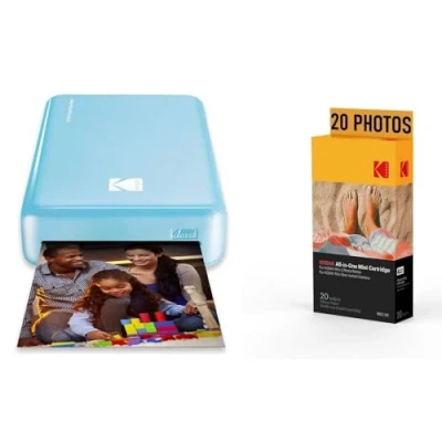 Image de KODAK Pack Imprimante Photo Printer PM220 et Cartouche MSC20 Photos 5.4 * 8.6 cm, WiFi, Compatible avec iOS Android Bleu