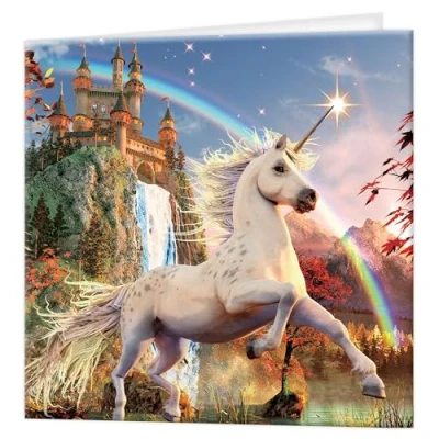 Image de Carte de voeux 3D LiveLife Licorne nuit étoilée Deluxebase. lenticulaire colorée toute occasion et tout âge, anniversaire. original sous licence l&#039;artiste, David Penfound