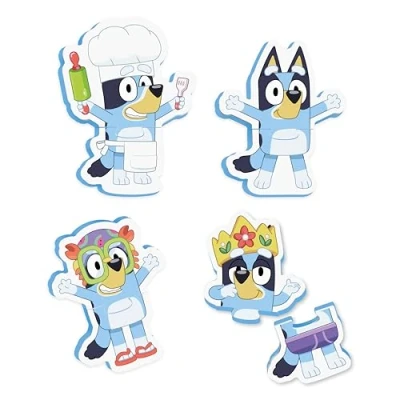 Image de Tomy Toomies Puzzle de Bain Bluey Jeu en Mousse 8 Pièces avec Poses à Mélanger, Non Toxiques et Adaptés l’Eau, Inclus Sac Rangement Maille Ventouses, 18+ Mois