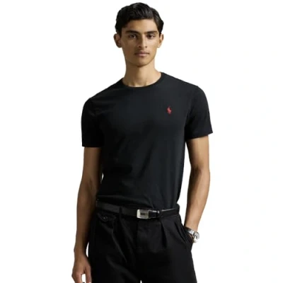 Image de Ralph Lauren T shirt en tricot Custom Slim Fit, noir, M
