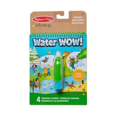 Image de Melissa &amp; Doug Water Wow Saisons Deluxe, Bloc d&#039;activités de coloriage à révélation l&#039;eau réutilisable, Loisirs créatifs pour filles et garçons, Cadeau enfants 3 4 5 6 7 ans