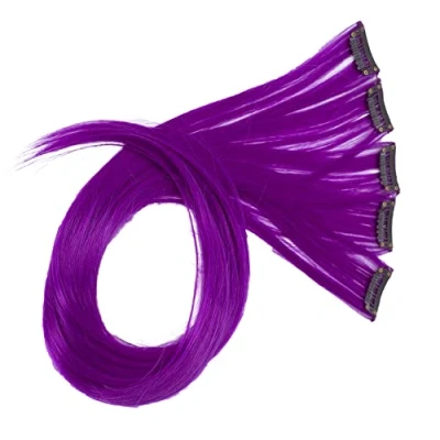 Image de CAISHA 60 cm Coloré Mèche Mèches Extension à Clip De Cheveux Raides Longs Postiche Violet BST124