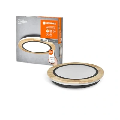 Image de LEDVANCE Plafonnier SMART+ ORBIS Wifi Wood, 24W, 2950lm, 400mm, lumière blanche réglable (2700K 6500K), dimmable, bois certifié FSC, contrôlable par application, compatible avec Amazon, Google, etc.