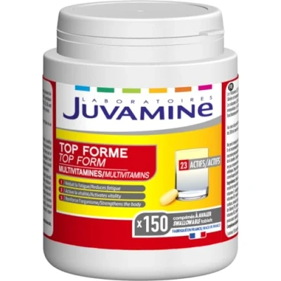 Image de JUVAMINE Top forme, Vitalité, Tonus, 12 Multivitamines &amp; 10 Minéraux, Aide à Réduire la Fatigue, Soutient l&#039;Immunité, Format 5 mois, 150 comprimés, Fabriqué en France