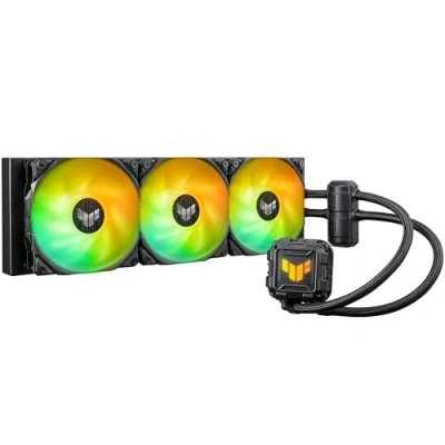 Image de ASUS TUF Gaming LC II 360 ARGB Refroidisseur de processeur liquide tout en un (Aura Sync, 3 ventilateurs 120 mm ARGB, noir)