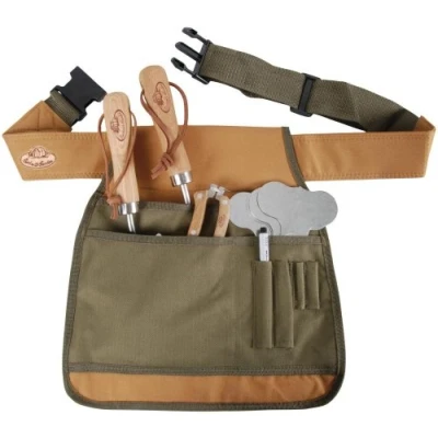 Image de Esschert Design, ceinture à outils en toile, marron clair/vert