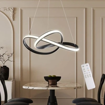 Image de MOUNM Lampe Suspendue LED à Intensité Variable pour Salle Manger 3000K 6000K de Cuisine avec Télécommande Design Linéaire Lustre Réglable en Hauteur 100cm Chambre Salon &amp;