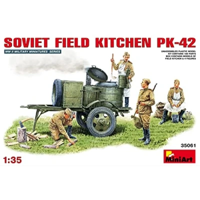 Image de Mini Art Soldiers 35061 1:35 Sov. Cuisine de Campagne KP 42 (4) Reproduction fidèle, réduit, Plastique, Bricolage, Loisirs créatifs, Collage, kit modèle, à Assembler, Non Peint, Multicolore
