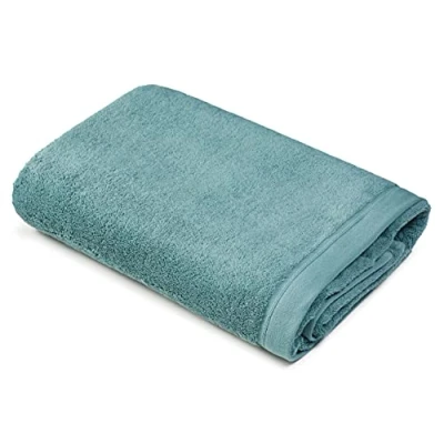 Image de Sowel® serviette de bain qualité supérieure 100 x 150 cm, en % coton biologique, fabriquée au Portugal, céladon