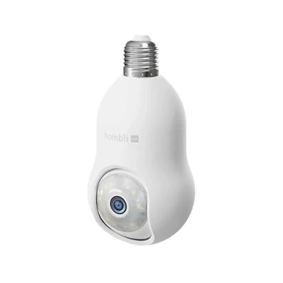 Image de Hombli 4K QHD Caméra de Sécurité Extérieure Douille d&#039;Ampoule E27 Angle Panoramique &amp; Inclinaison, WiFi, Vision Nocturne Infrarouge Détection Mouvement, Compatible avec Alexa Google