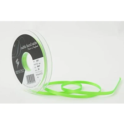 Image de Berisfords Ruban Double Face en polysatin, Vert Fluo, 5 mm