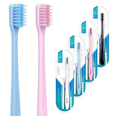 Image de Y kelin Brosse à Dents Orthodontique en V Poils Souples (Lot de 4)，Livré avec une brossette interdentaire