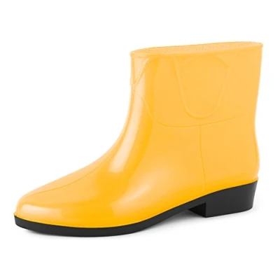 Image de Ladeheid Bottines Bottes de Pluie Chaussure Femme LAZT201801 (Jaune, 37 EU)