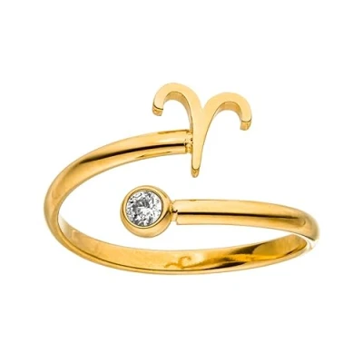 Image de Purelei® Bague signe du zodiaque pour femme en acier inoxydable durable réglable de taille 50 à 60 Bijou fantaisie votre look individuel, cm, Pierre précieuse