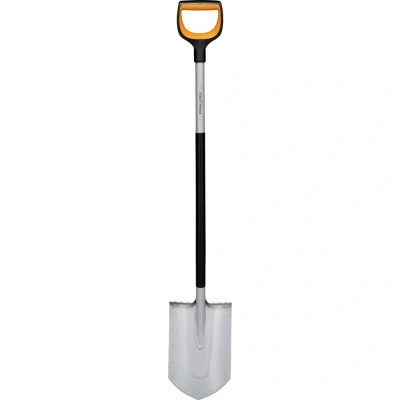 Image de Fiskars Bêche de Jardin pour Sols durs et caillouteux, Pointue, Longueur : 120 cm, Lame renforcée en acier au bore, Noir/Orange, Xact, 1066729