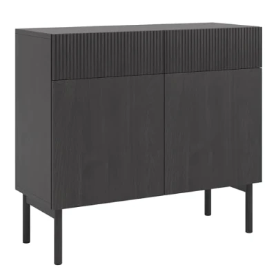 Image de Commode à deux portes et tiroirs NOLIE 100 cm couleur du bois de frêne Portland