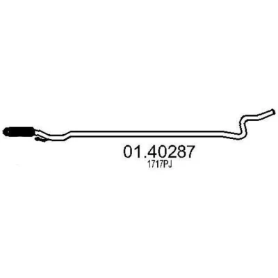 Image de MTS 01.40287 Tuyau d&#039;échappement 2600 avant pour silencieux au milieu PEUGEOT: 207 3/5 portes, 2008 Break, 208 I portes