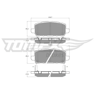 Image de TOMEX brakes TX 19 99 Jeu de plaquettes frein Essieu arrière avec indicateur d&#039;usure HONDA: HR V II
