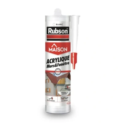 Image de Rubson Mastic Maison acrylique Murs &amp; Fenêtres (cartouche de 280 ml) blanc pour intérieur extérieur Comble fissure, joint porte et fenêtre