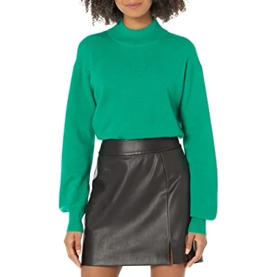 Image de The Drop Jaclyn Pull à col montant et découpe dans le dos pour Femme, Jade, 5XL Grande taille