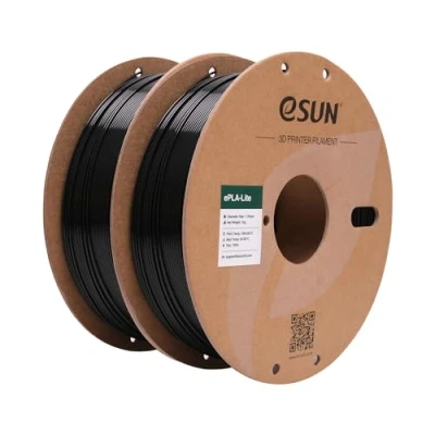 Image de eSUN Filament PLA 1.75mm, pour Imprimante 3D Précision Dimensionnelle +/ 0.03mm, 1KG par Bobine, 2 Bobines 3D,Noir et Noir