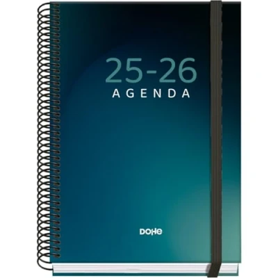 Image de Dohe Agenda Scolaire 2025 2026 Semaine Vue, Taille A5 (15x21 cm), Espagnol et Anglais, Septembre à Juin, Reliure Spirale Gomme, Couverture Rigide, 4 Pages de Stickers PRIME Boreal