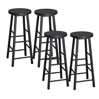 Image de WOLTU Lot de 4 Tabourets Bar Tabouret Bistrot Structure en Acier Stable et Durable Surface d&#039;assise MDF,Noir BH130sz